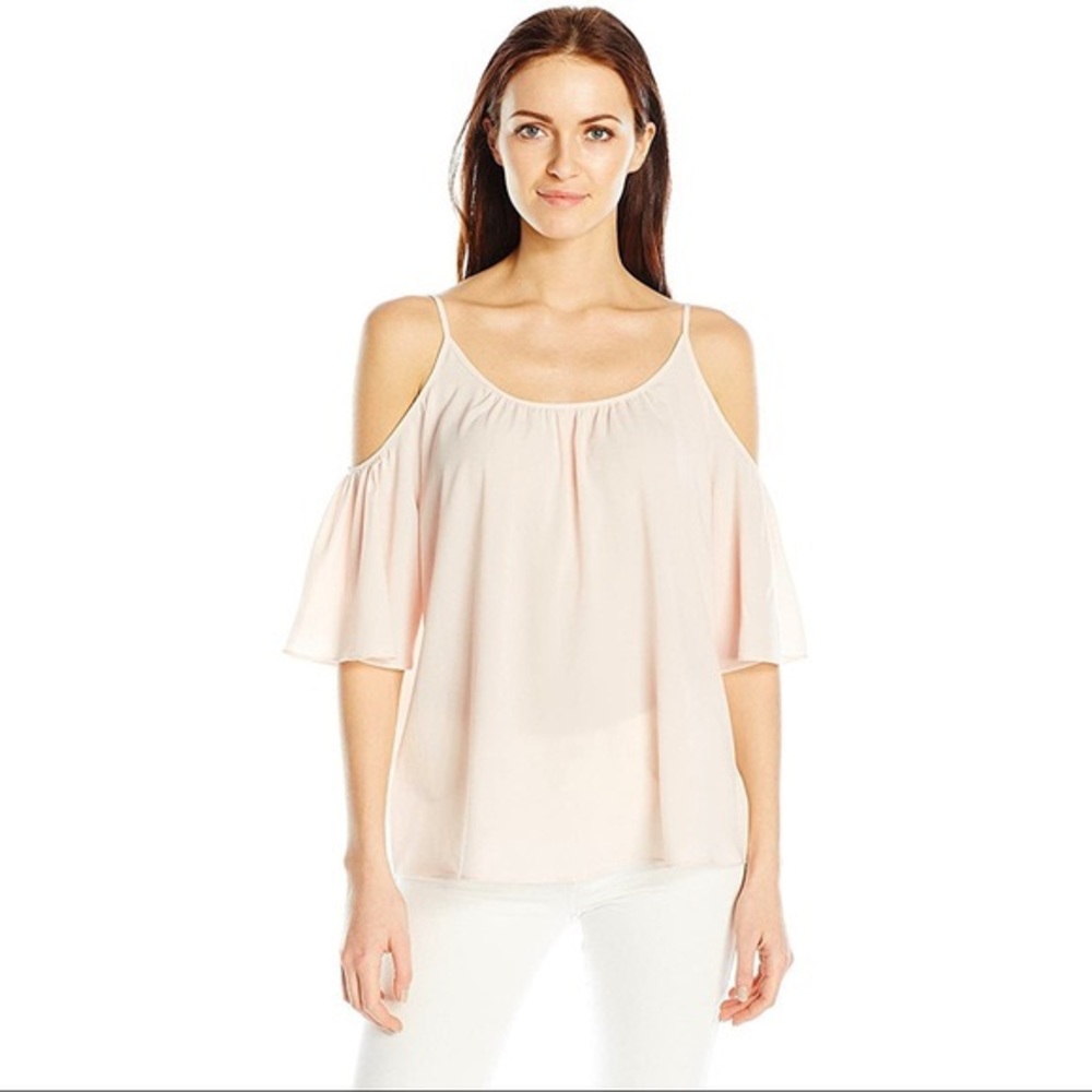 French Connection pink cold shoulder top S